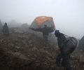 Barafu Camp (4600 m) dernier camp de base avant le sommet du Kilimandjaro - Tanzanie